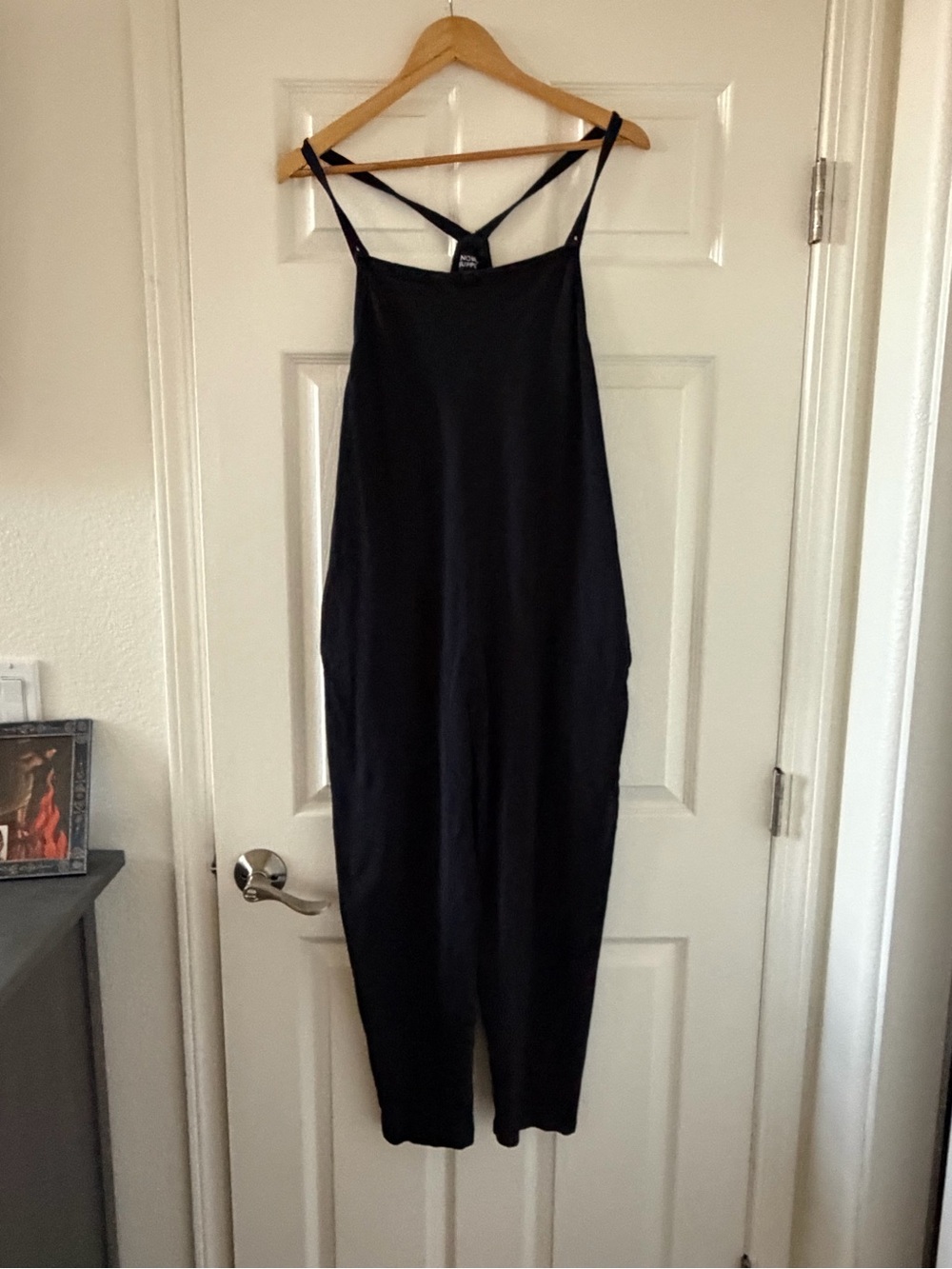 Women's Black Strappy Wide-Leg Jumpsuit